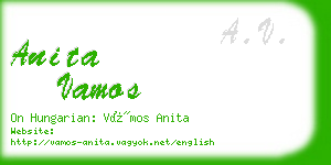 anita vamos business card